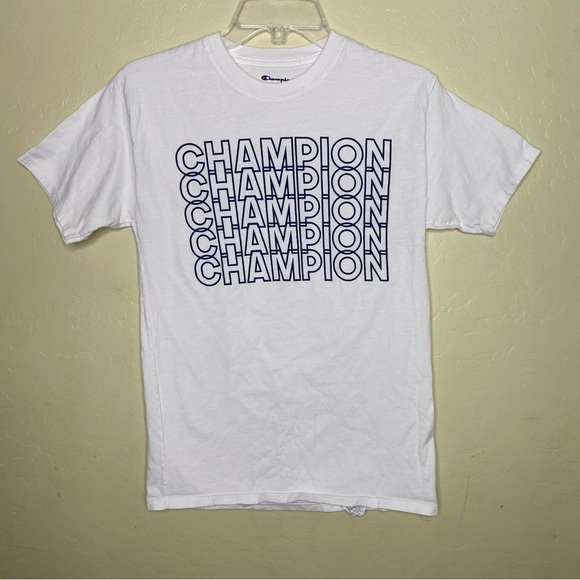 Champion T-Shirt White Blue Size S - Picture 2 of 6